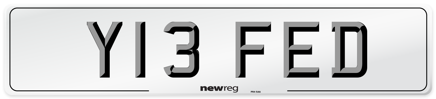 Y13 FED Number Plate from New Reg